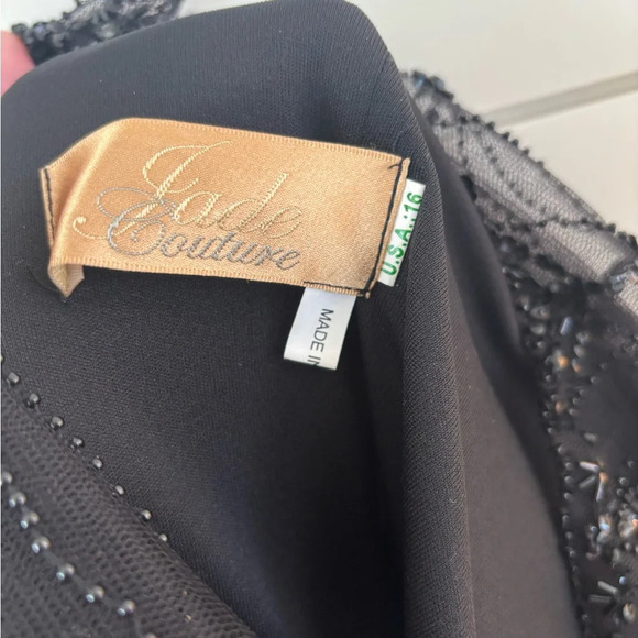 Jade Couture Black Beaded Maxi Dress - Picture 2 of 3